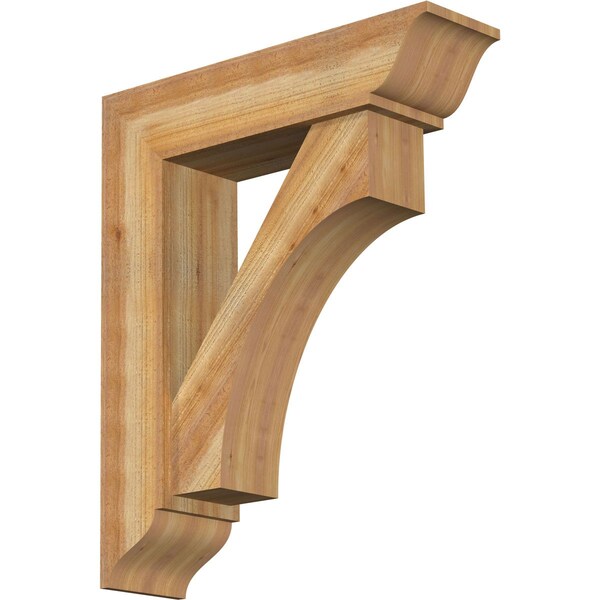 Ekena Millwork Westlake Traditional Rough Sawn Bracket w/ Offset Brace, Western Red Cedar, 8"W x 30"D x 36"H BKT0806X30X36WTL01RWR - main
